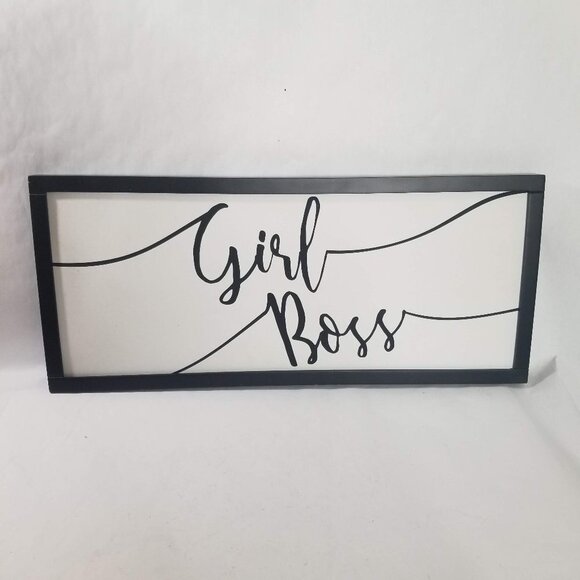 Ashland Other - Ashland Girl Boss Black & White Hanging Wooden Office Sign Picture Plaque